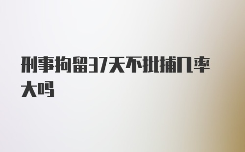 刑事拘留37天不批捕几率大吗