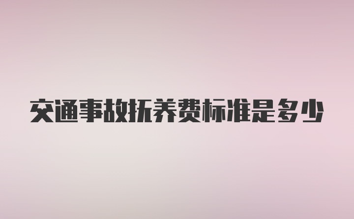 交通事故抚养费标准是多少