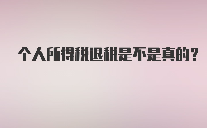 个人所得税退税是不是真的？