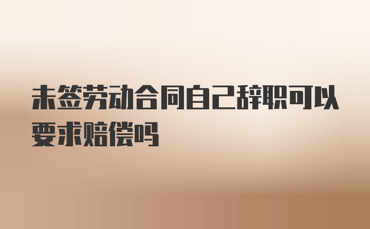 未签劳动合同自己辞职可以要求赔偿吗