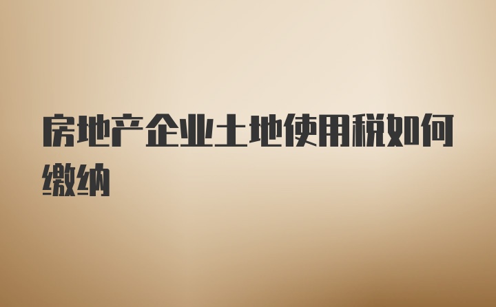 房地产企业土地使用税如何缴纳