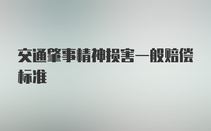 交通肇事精神损害一般赔偿标准