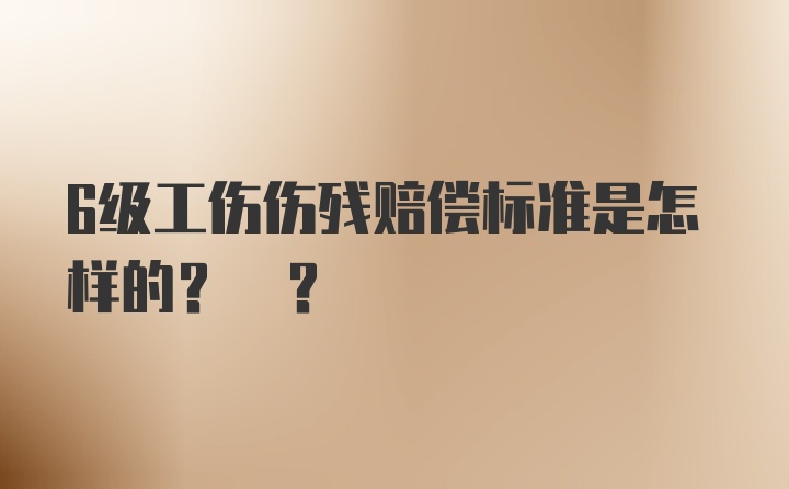 6级工伤伤残赔偿标准是怎样的? ?