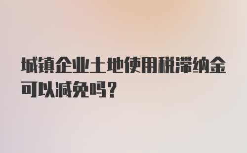 城镇企业土地使用税滞纳金可以减免吗?