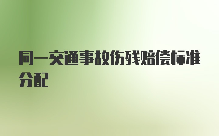 同一交通事故伤残赔偿标准分配