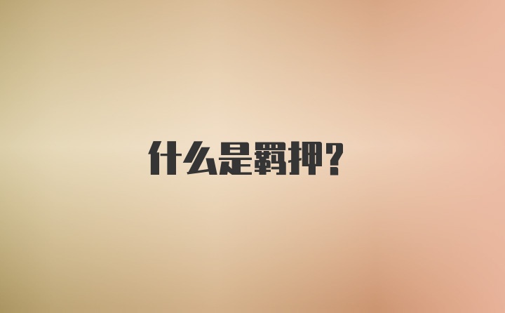 什么是羁押？