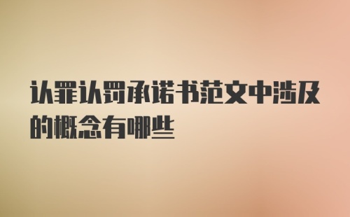 认罪认罚承诺书范文中涉及的概念有哪些