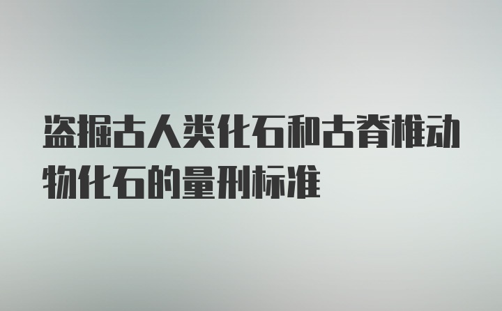 盗掘古人类化石和古脊椎动物化石的量刑标准