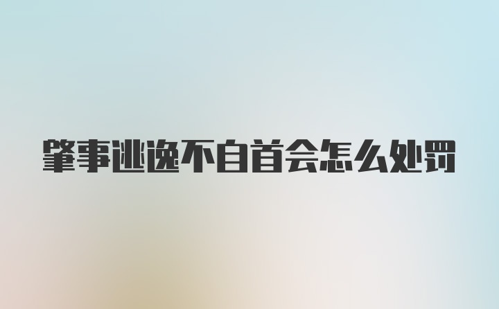 肇事逃逸不自首会怎么处罚