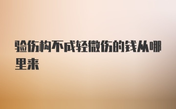 验伤构不成轻微伤的钱从哪里来