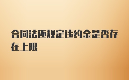 合同法还规定违约金是否存在上限