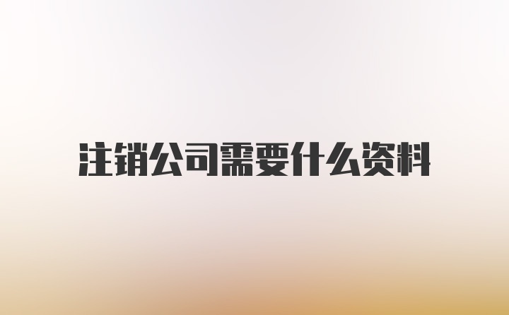 注销公司需要什么资料