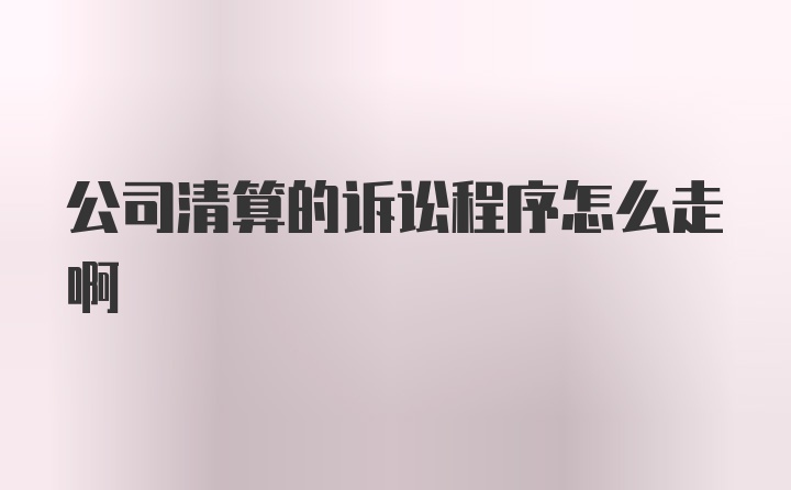 公司清算的诉讼程序怎么走啊