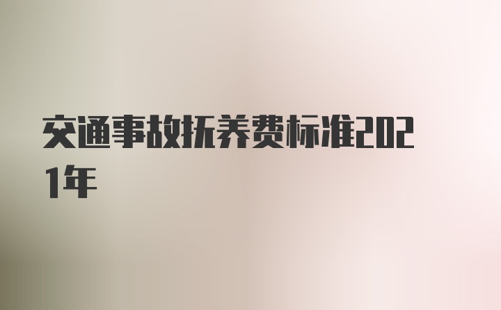 交通事故抚养费标准2021年