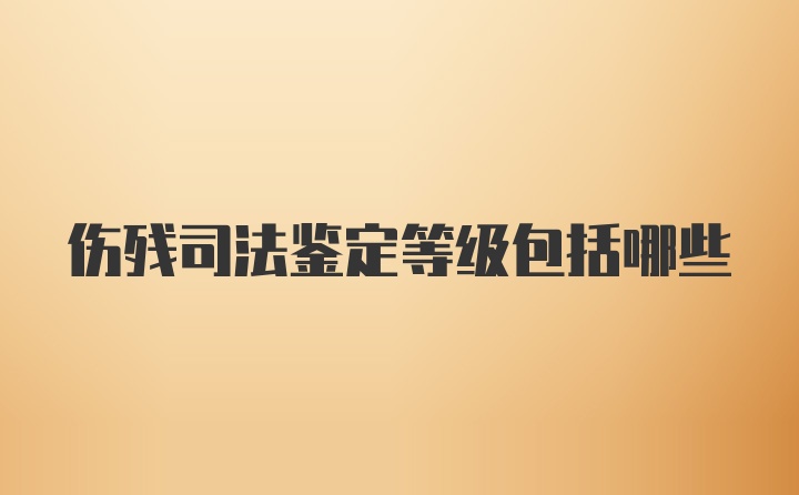 伤残司法鉴定等级包括哪些