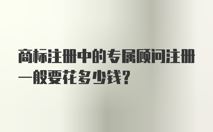 商标注册中的专属顾问注册一般要花多少钱？