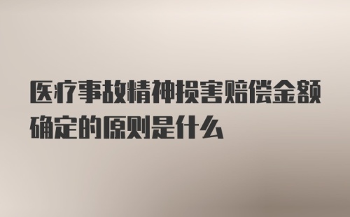 医疗事故精神损害赔偿金额确定的原则是什么