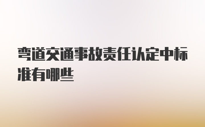 弯道交通事故责任认定中标准有哪些