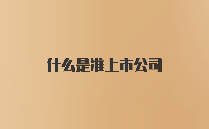 什么是准上市公司