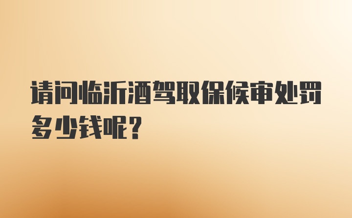 请问临沂酒驾取保候审处罚多少钱呢？