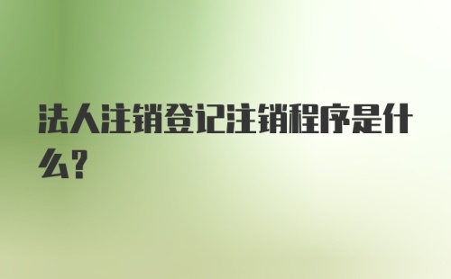 法人注销登记注销程序是什么?