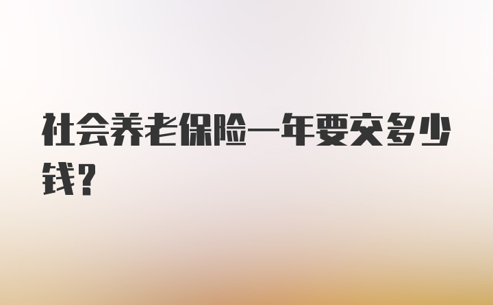 社会养老保险一年要交多少钱？