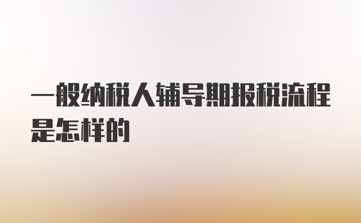 一般纳税人辅导期报税流程是怎样的