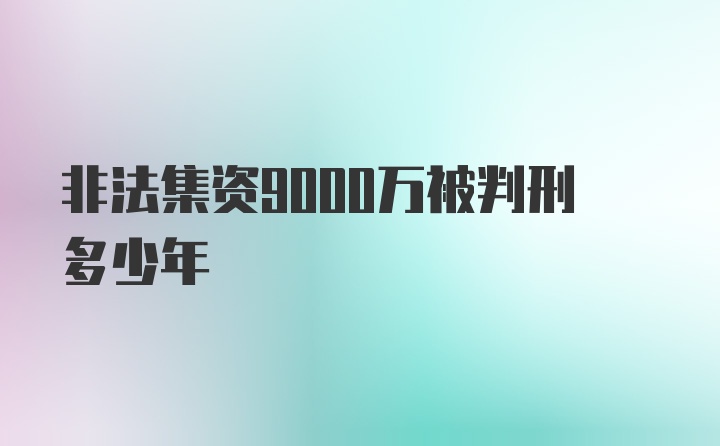 非法集资9000万被判刑多少年