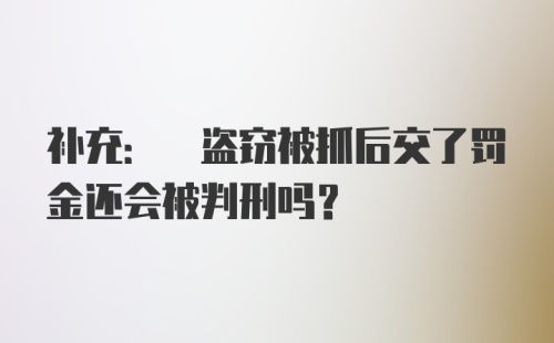 补充: 盗窃被抓后交了罚金还会被判刑吗?