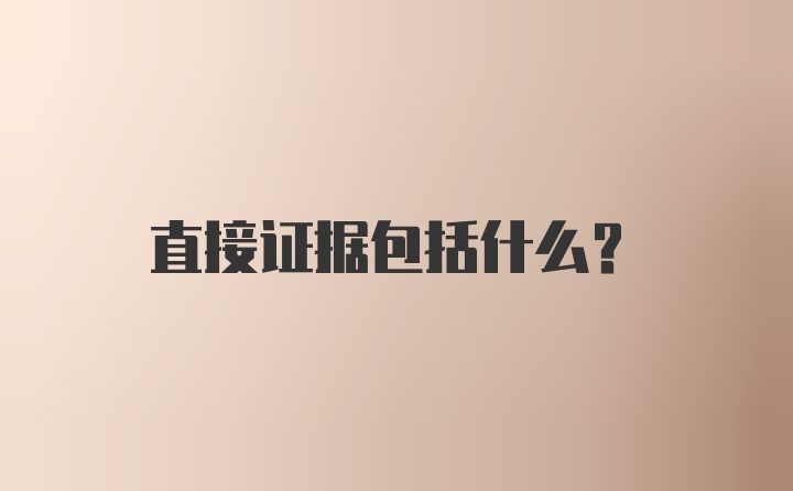 直接证据包括什么？