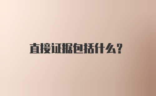 直接证据包括什么？