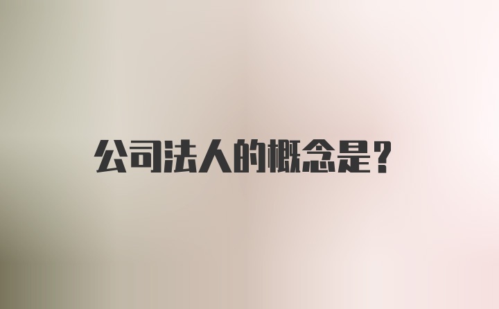 公司法人的概念是？