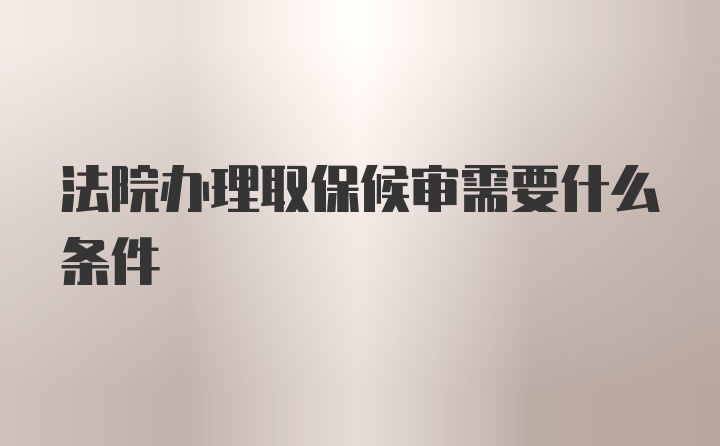 法院办理取保候审需要什么条件