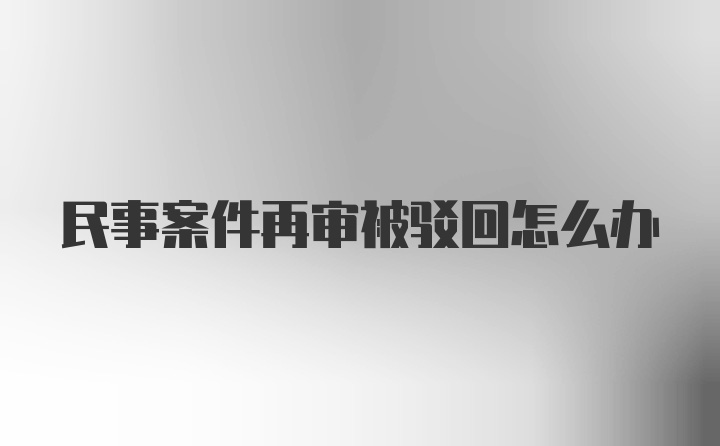 民事案件再审被驳回怎么办