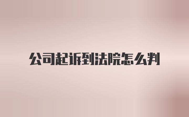 公司起诉到法院怎么判