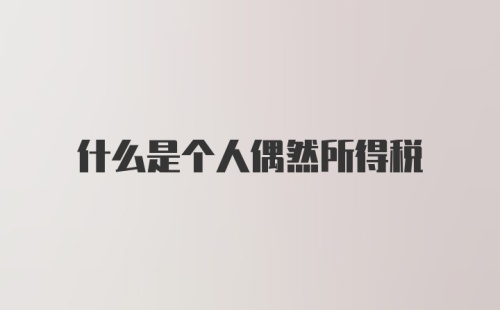 什么是个人偶然所得税