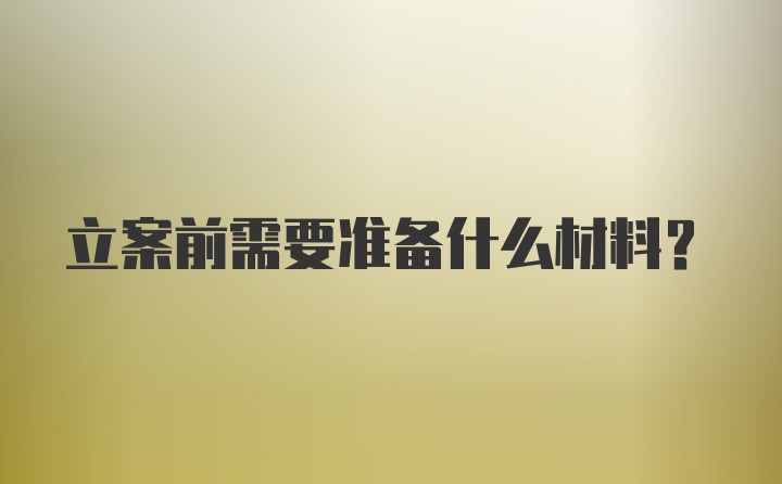 立案前需要准备什么材料?