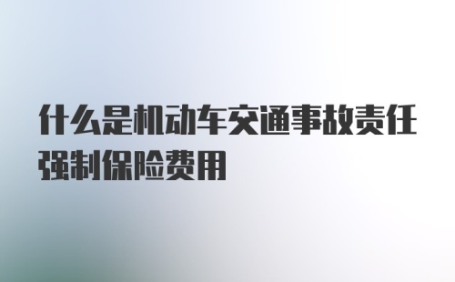 什么是机动车交通事故责任强制保险费用