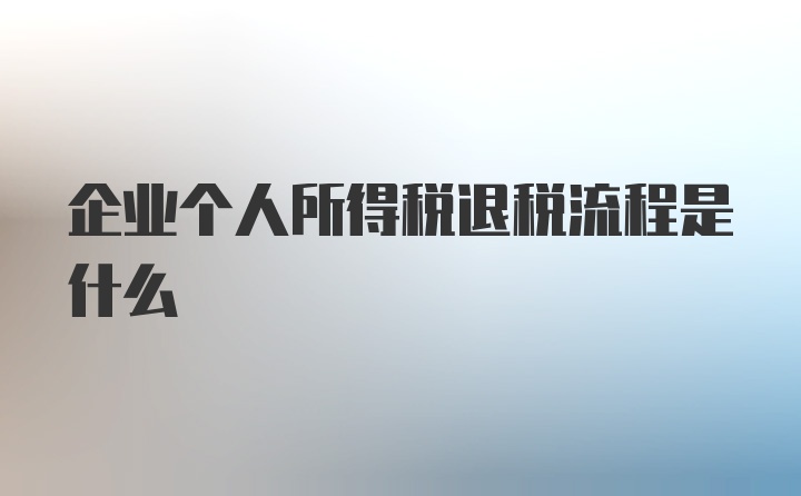 企业个人所得税退税流程是什么