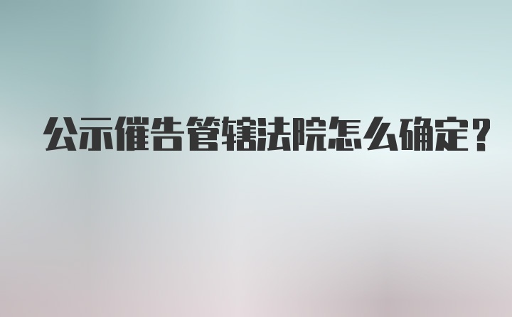 公示催告管辖法院怎么确定?