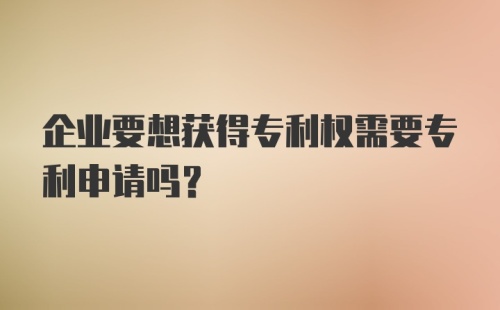 企业要想获得专利权需要专利申请吗？