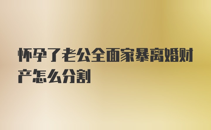 怀孕了老公全面家暴离婚财产怎么分割