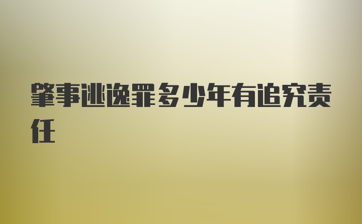 肇事逃逸罪多少年有追究责任