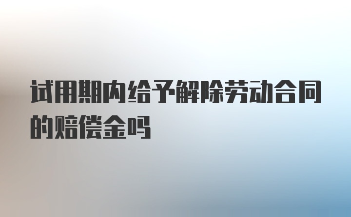 试用期内给予解除劳动合同的赔偿金吗