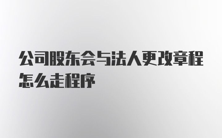 公司股东会与法人更改章程怎么走程序