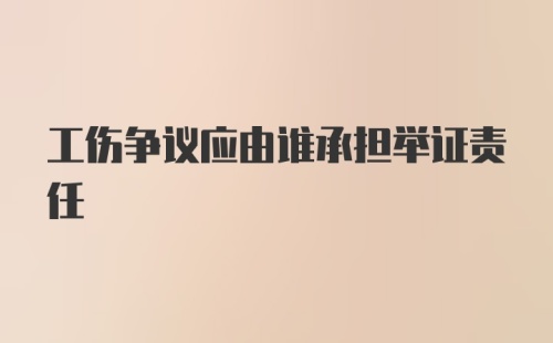 工伤争议应由谁承担举证责任