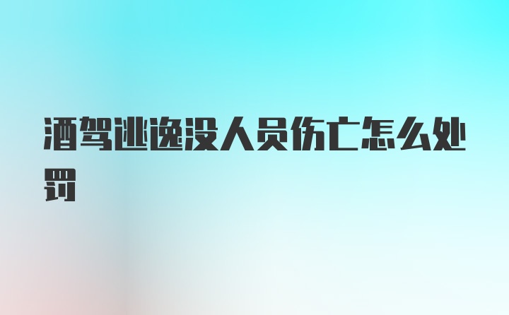 酒驾逃逸没人员伤亡怎么处罚