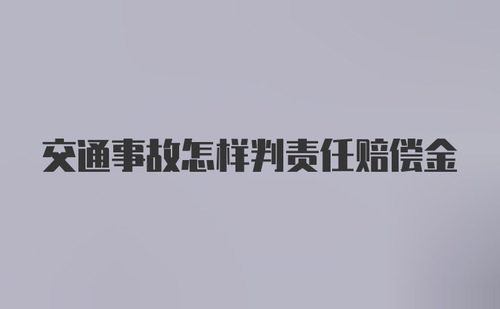 交通事故怎样判责任赔偿金