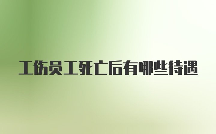 工伤员工死亡后有哪些待遇