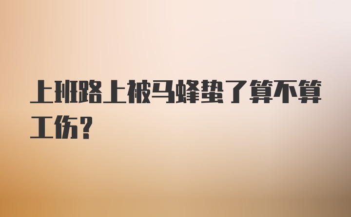 上班路上被马蜂蛰了算不算工伤?